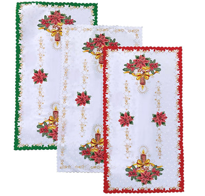 Polish Christmas Ornamental Poinsettia Table Runner 20