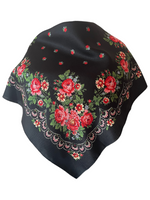 Traditional Polish Folk Head Scarf - Highlander Collection, Black