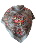 Traditional Polish Folk Head Scarf - Royal Collection, Grey