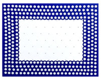 Set of 2 Polish Pottery Blue Dot Placemats with Scalloped Edges