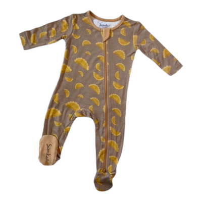 Polish Pierogi Long Sleeve Dual Zipper Baby Rompers