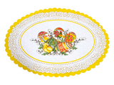 Polish Folk Easter Eggs with Chicks & Rooster Oval Doily 18.5"x12.5"