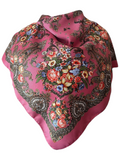 Traditional Polish Folk Head Scarf - Royal Collection, Pink