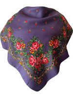 Traditional Polish Folk Head Scarf - Highlander Collection, Purple