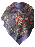 Traditional Polish Folk Head Scarf - Royal Collection, Purple