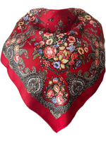 Traditional Polish Folk Head Scarf - Royal Collection, Red