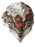 Traditional Polish Folk Head Scarf - Highlander Collection, White