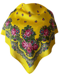 Traditional Polish Folk Head Scarf - Highlander Collection, Yellow