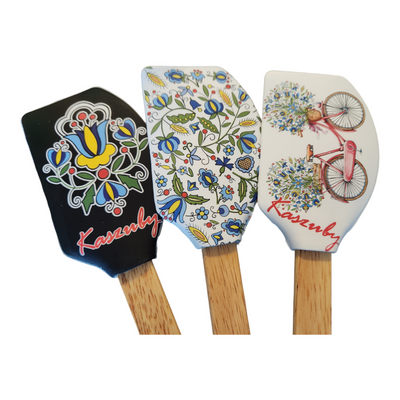 Polish Folk Art Kashubian Non-Scratch Spatula with Wooden Handle