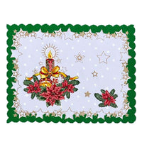 Polish Christmas Ornamental Poinsettia Rectangular Table Doily 13