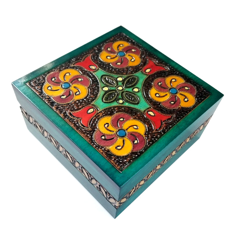 Polish Art Center - Square Jewelry Box - Field and Flower