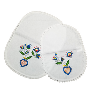 Polish Kashubian Folk Art Embroidered Easter Basket Doily Cover