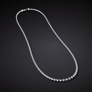 Polish 925 Silver Bead Ball Chain, 24" long